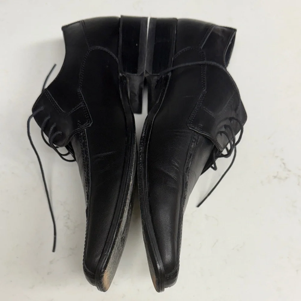 MEMPHIS by Giorgio Selini Black Leather Oxfords